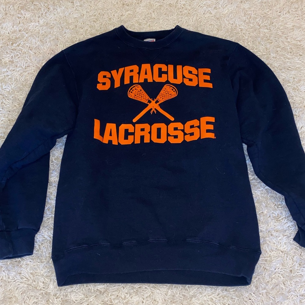 Syracuse Champion Heavyweight Lacrosse Crew Neck Sweatshirt